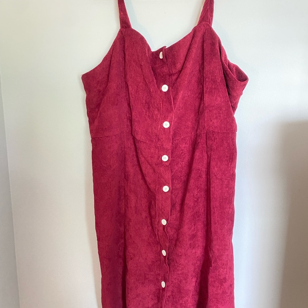 BloomChic Red Button Down Dress